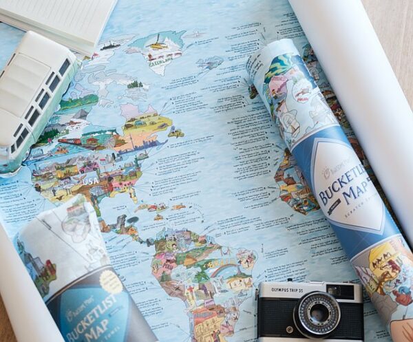 AWESOME MAPS | 死前必做的事世界地圖海報Awesome Maps Bucket List Map 海報/掛畫/掛布🗺