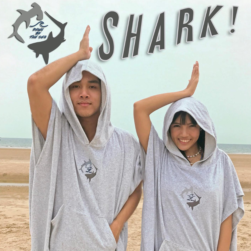 【泰國品牌】Beach Hood Towel 海洋動物剌繡連帽毛巾衣 多款角色可選 罩衣 浴巾衣 沙灘巾 潛水 自由潛 浮潛 游泳 衝浪